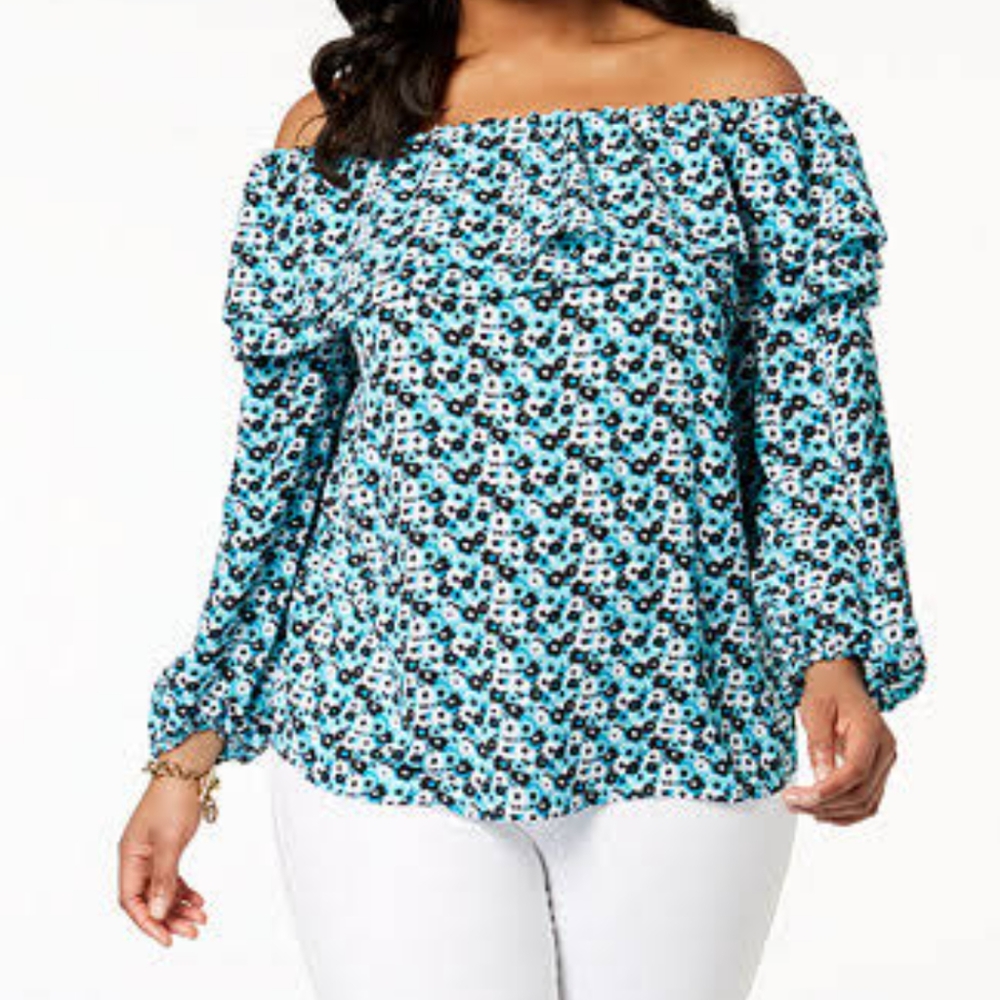 Michael Kors MICHAEL Off The Shoulder Peasant Top- NWT